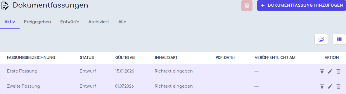 Zwei Fassungen desselben Vereinsdokuments