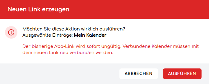 Bestätigung zum Widerrufen des bisherigen Abo-Links