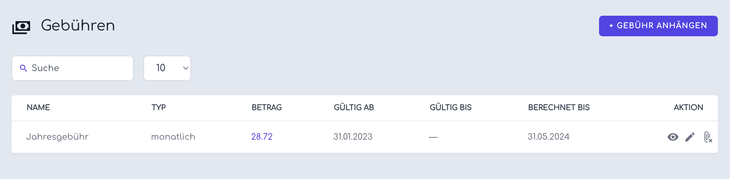 Gebührenbereich einer Person