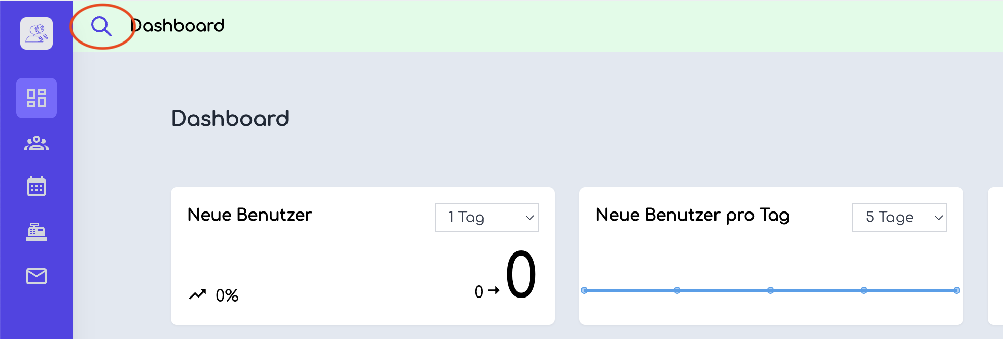 Globale Suche öffnen